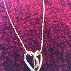 18K GP necklace , 18” long with Heart, pendant .